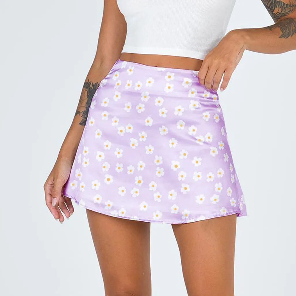 Zomer Bloemen Geplooide Rok Dames Vintage Ruches Print Roze Rok Mode Y 2K Korte Rokjes Vrijetijdsvakantie Bohemian Minirok