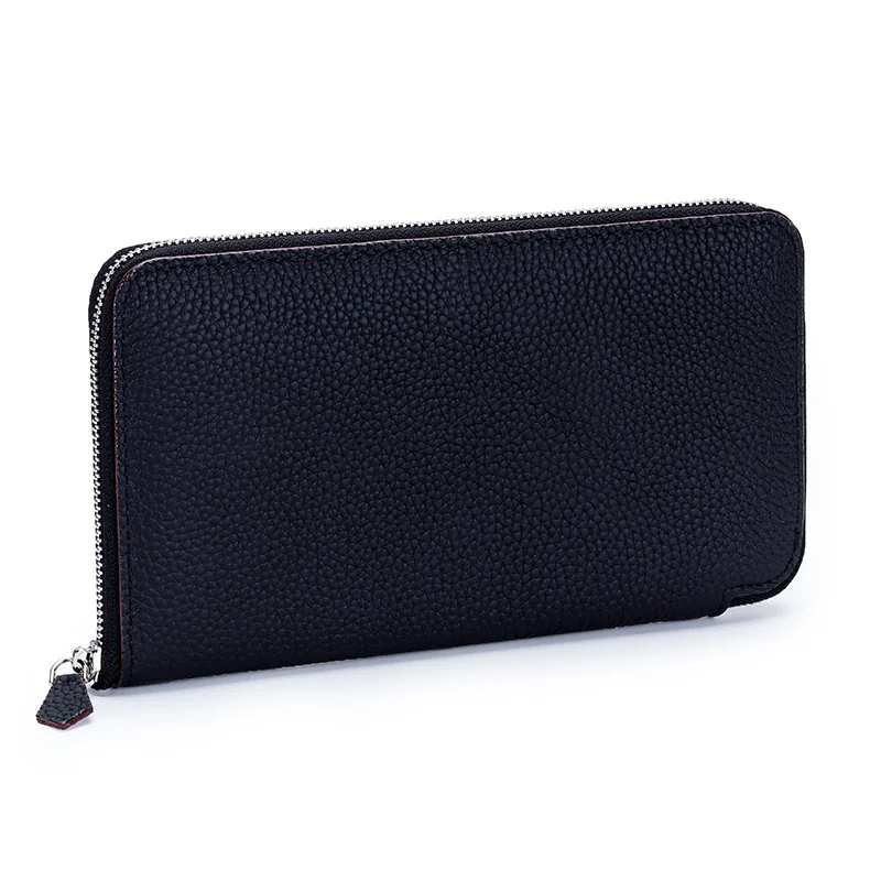 Genuine Leather Women Long Zipper Multi-slot Wallet Luxruy Designer Large Capacity Purse Ladies Daily Elegant Coin & Card Holder