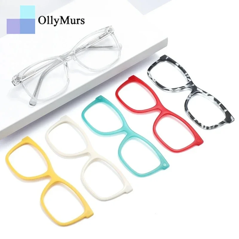 

OLLYMURS Мужские и женские магнитные многоцветные очки в оправе, сверхлегкие TR90, модные трендовые маленькие оптические очки по рецепту