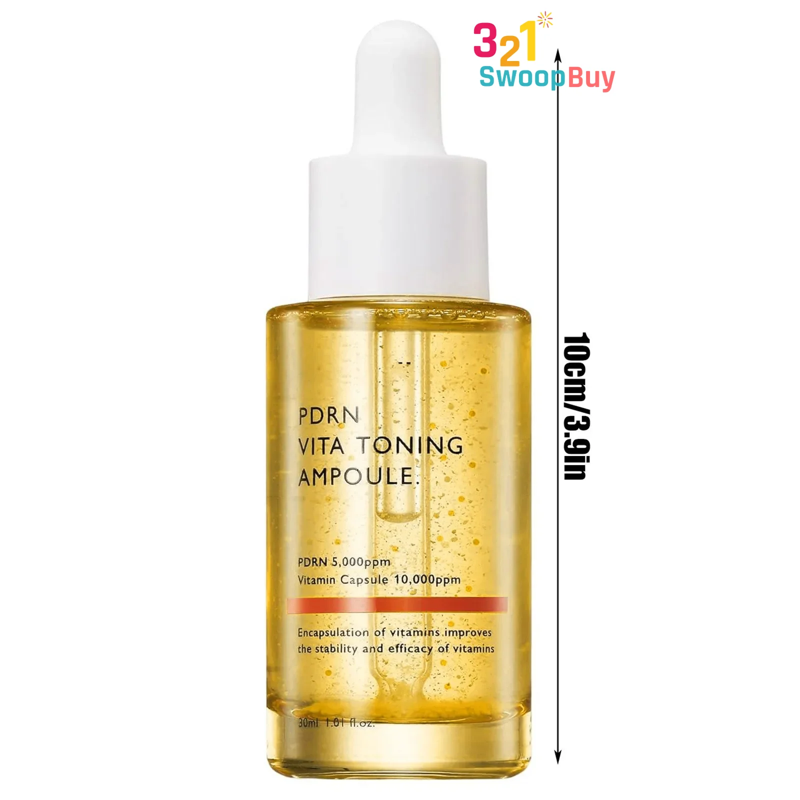 

Стеклянная тонизирующая ампула для кожи — осветляющая сыворотка емкостью 30 мл с PDRN и витаминами B/C/E для выцветания пятен, очистки текстуры и тонких линий