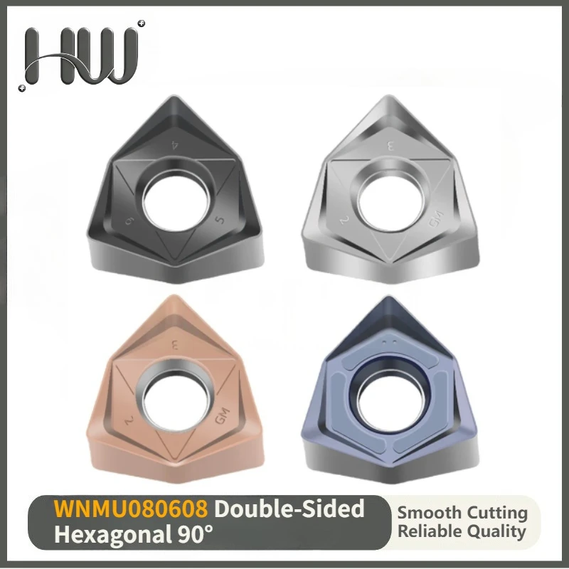 WNMU080608 Double-Sided Hexagonal 90° Right Angle Fast Feed MFWN WNMU 080616 Carbide Insert Heavy Cutting Milling Cutter Inserts