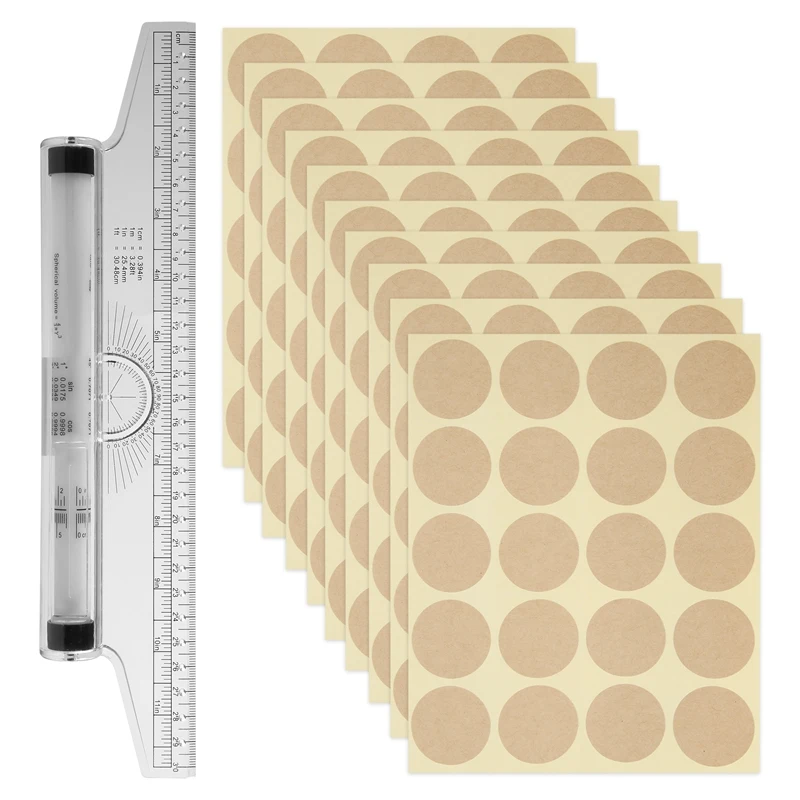 1Pc Plastic Measuring Rolling Ruler With 200 Pcs Drafting Tape Drawing Roller Ruler Parallel Rolling Ruler For Measuring