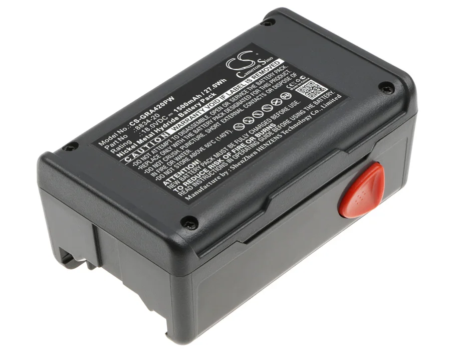 CS Replacement Battery for Gardena Turbotrimmer SmallCut 300 Accu,648844,Heckenschere EasyCut 42 Ac PN:8834-20 1500mAh / 27Wh