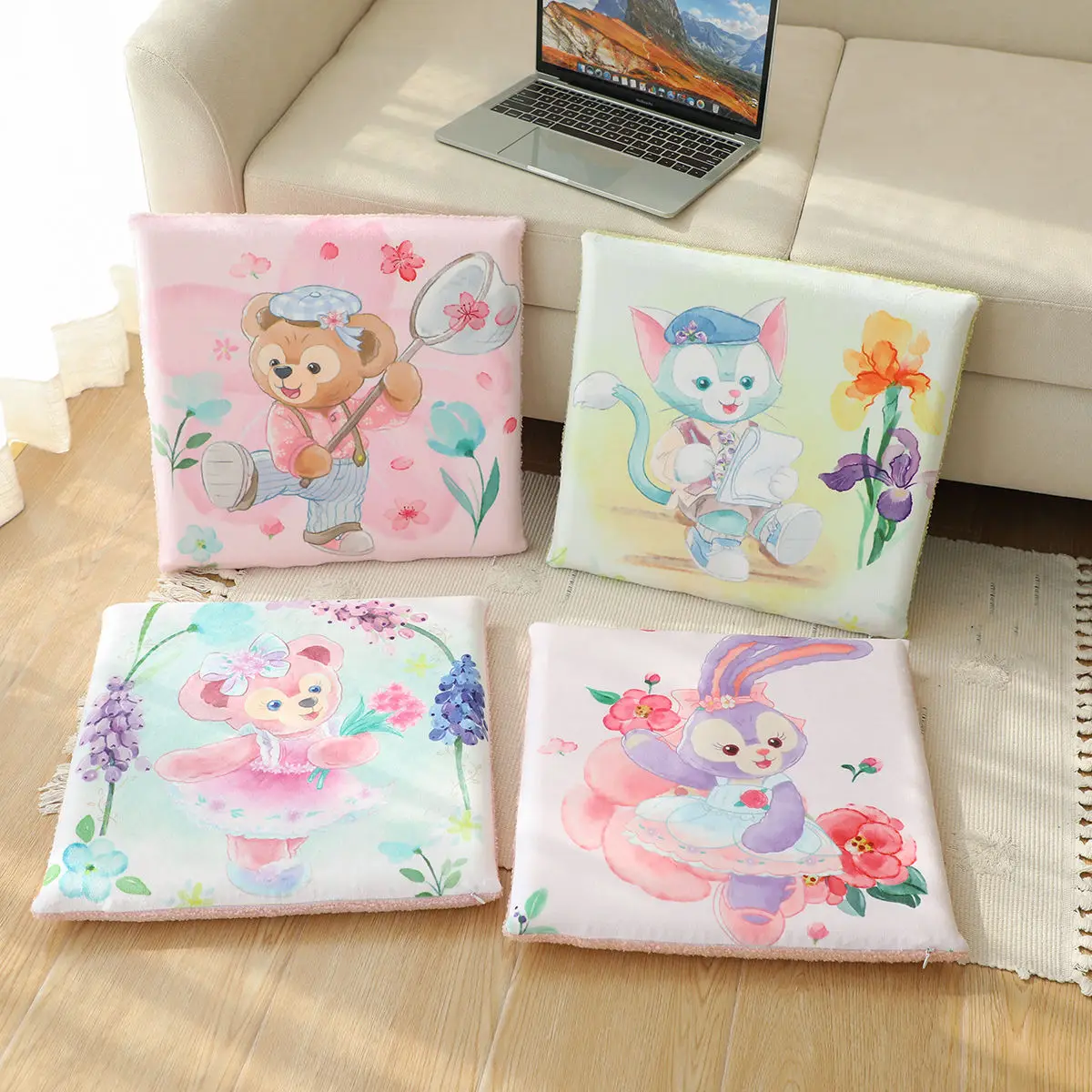 Disney Stella Gelatoni Comfortable Plush Seat Cushion Cute Cartoon Anime LinaBell ShellieMay Chair Cushion Gifts For Girl  ﻿