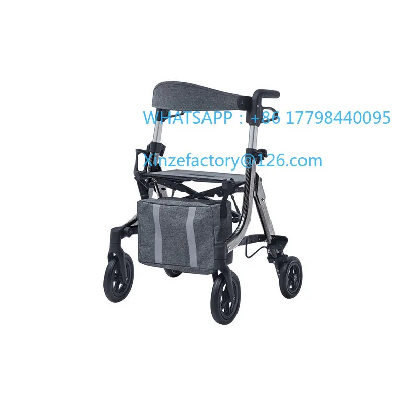 

Customizable portable elderly trolley can be sat and pushed lightly