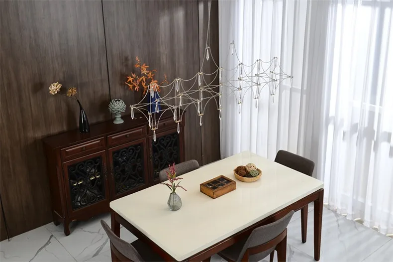 Restaurant Strip Chandelier Postmodern Light Luxury Lobby Front Desk Lamp Designer Minimalist Bar Dining Table Crystal LED Lamp