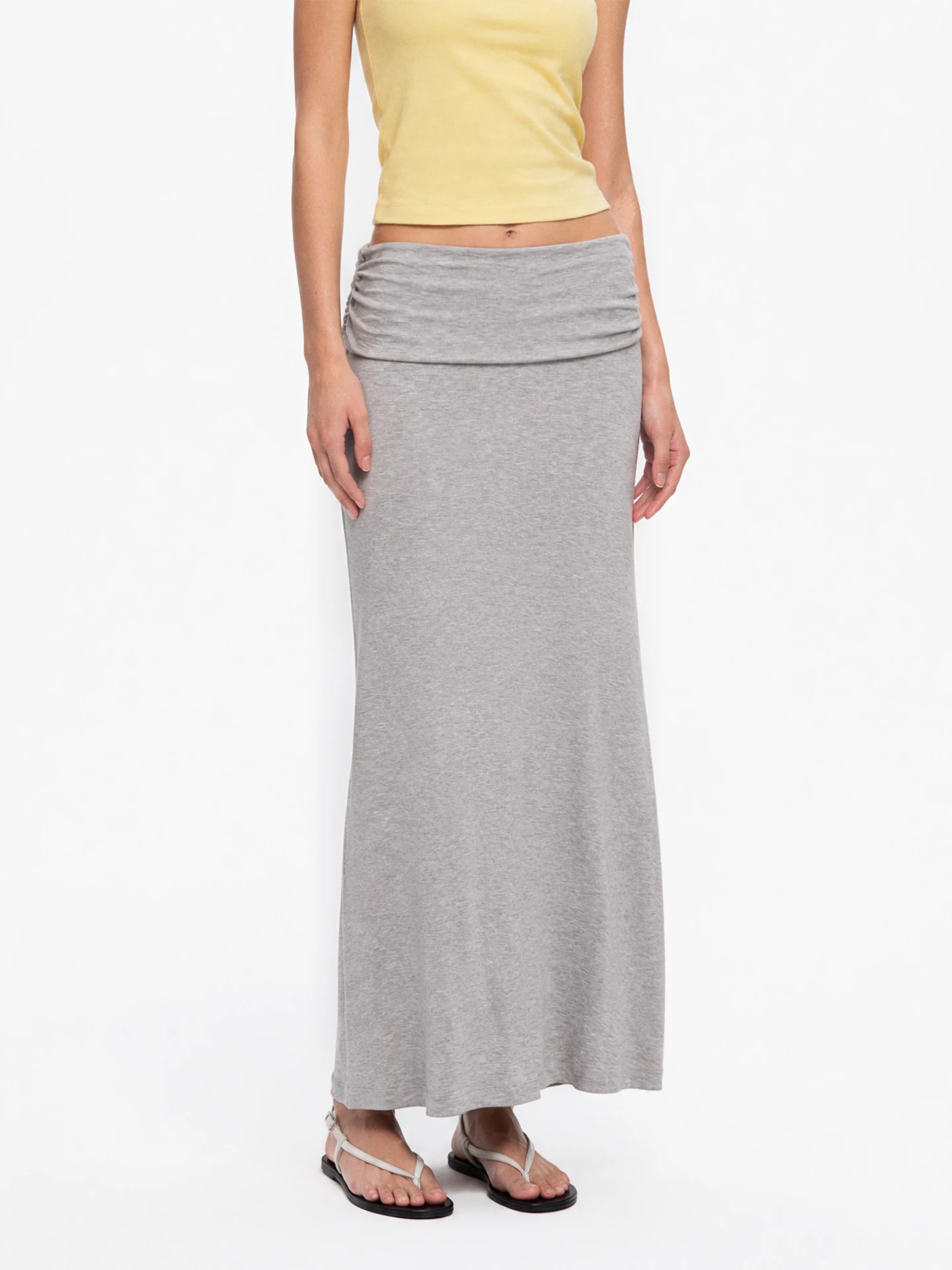 TDDP High Intelligence Sensation Ruffle Hem Midi Skirt Women's Summer Drapey Skirt Elegant Atmosphere Half-length Skirt