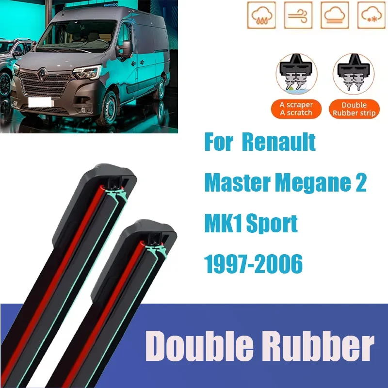 

For Renault Master Megane 2 MK1 Sport Front Windshield Wiper General Autos Multifunctional Double Rubber Autos Accessories Mute