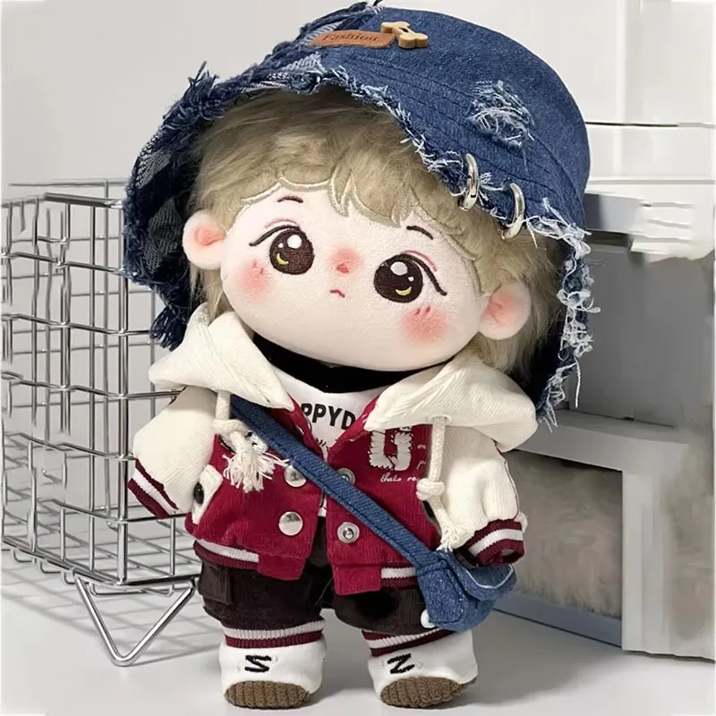 10cm Plush Doll Clothes Handmade American Style Puppy Pattern Hooded Coat T-shirt Shorts Shoes Bag Set For Doll Accessories Toy