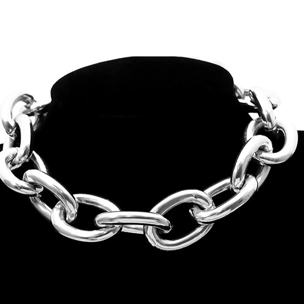 

2Pcs Retro Punk Chunky Chain Necklace Geometric Statement Jewelry for Women Minimalist Metal Accessory Link Chain Necklace