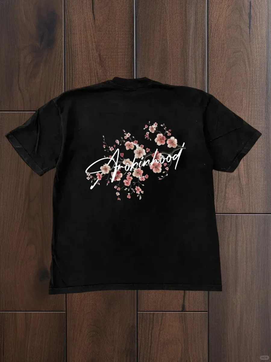 تي شيرت Ruffian وسيم على طراز الشارع للتنقل اليومي كاجوال متعدد الاستخدامات للرجال والنساء مقاس كبير تي شيرت من القطن العضوي بأكمام قصيرة #3