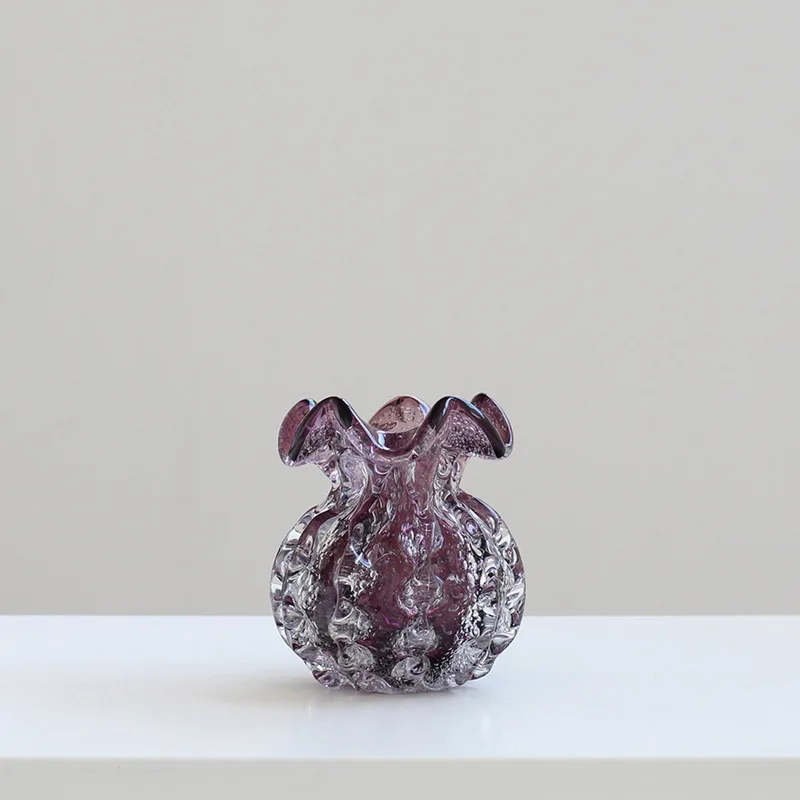 Heavy bubble crystal art vase desktop entrance ornament home living room desktop vase
