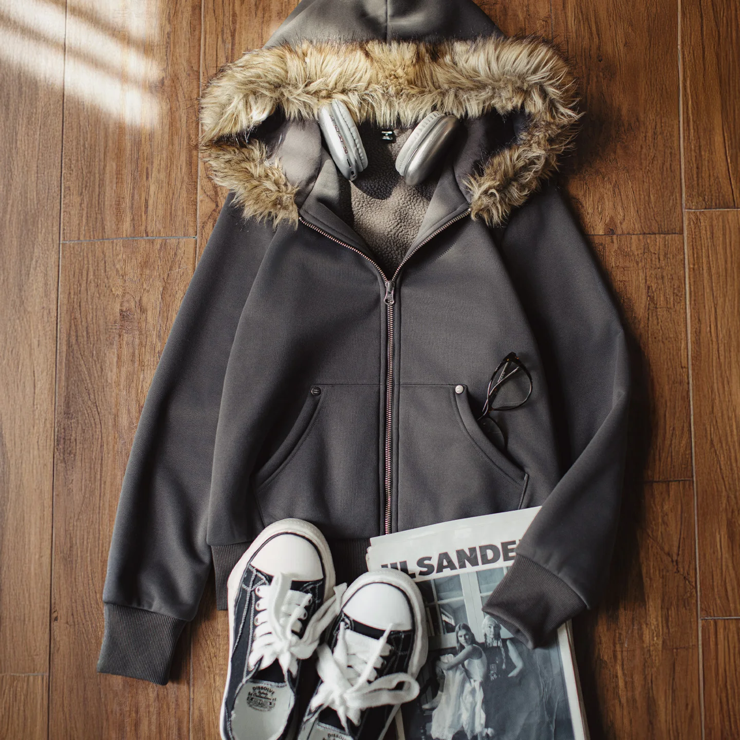 Maden Abrigo con capucha y cremallera con forro polar para mujer, chaqueta informal gruesa y cálida para invierno, sudadera térmica con capucha, prendas de vestir exteriores, TOP para mujer