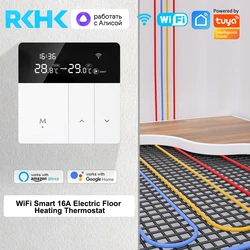 Smart Tuya WiFi Temperature Remote Controller Electric Floor Heating Thermostat 16A LCD Displayworks with Google Home and Alexa