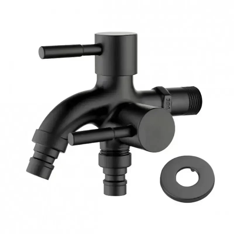 

1pc 304 Stainless Steel Multi Functional Washing Machine, Double Outlet Faucet
