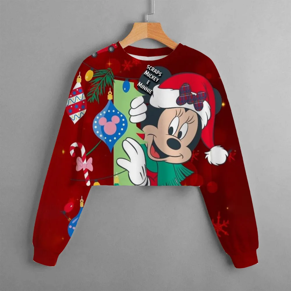 Kids Christmas New Clothes Cartoon Disney Mickey Mouse Print Cute Birthday Party Costumes Girls Street Sports Hoodie Girls Tops