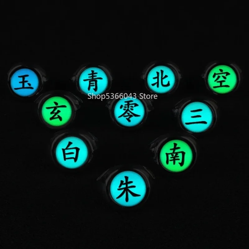 Halloween Christmas Luminous Ring Akatsuki Itachi Ring Anime Luminous Ring Cosplay Luminous Jewelry Accessories Props Gift UY742