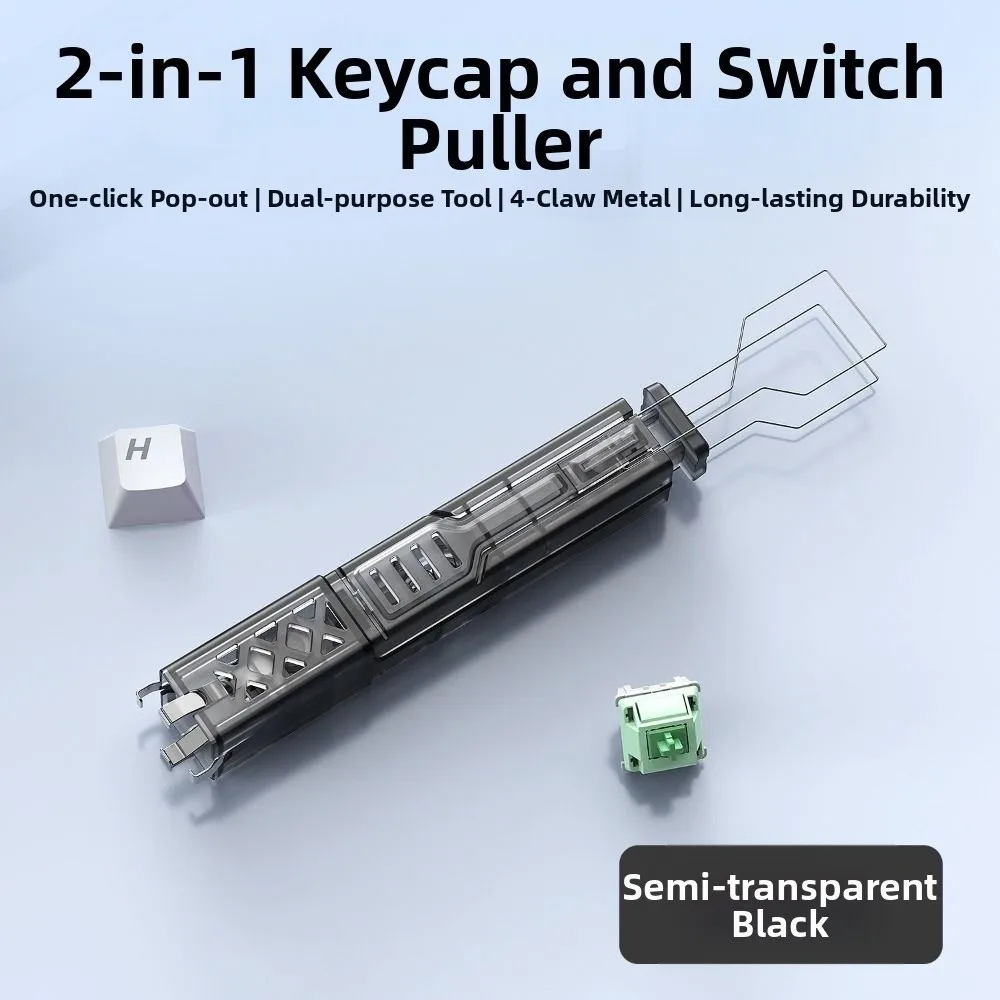 2 in 1 Keys Caps Puller Multifunction DIY Keyboard Action Adjuster Portable Four-Jaw Design Keycaps Remover Tool Universal
