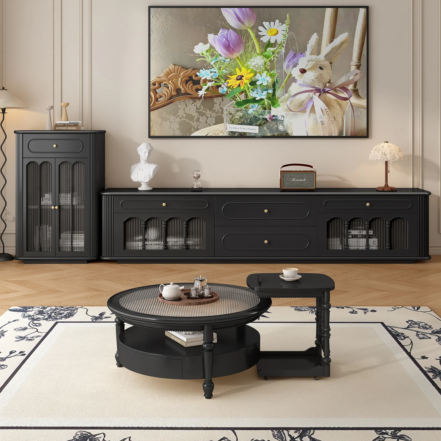 ZMobile-soportes de Tv de lujo Para sala de estar, cajones de exhibición de mediados de siglo, mesa de Tv, Muebles de almacenamiento minimalistas de madera Para Tv, Muebles Para el hogar