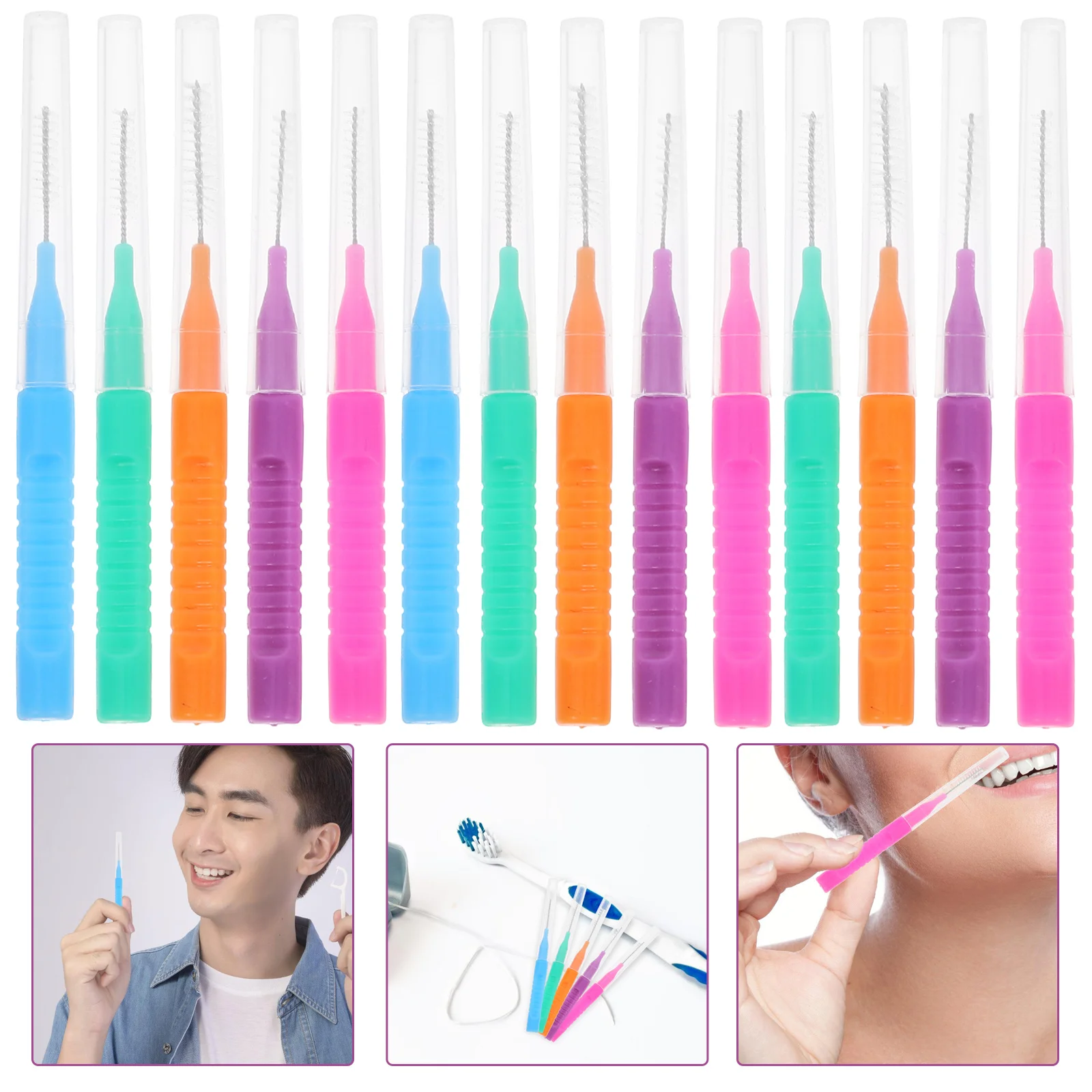 50 Pcs Interdental Brush Portable Brushes Picks for Braces Toothbrushes Refill Teeth