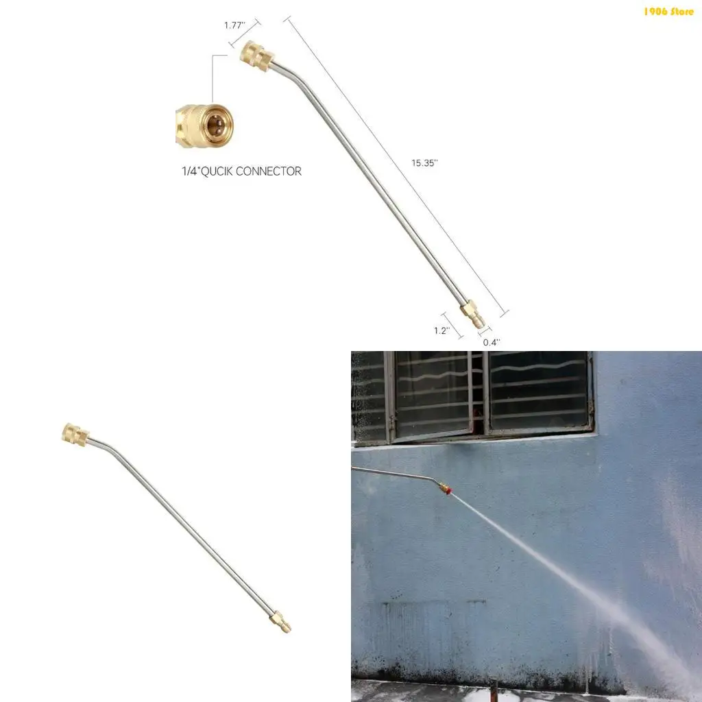 U1JB Pressure Washer Extension Wand Brass & Stainless Steel Extension Wand 4000 PSI 1/4 Inches Quick Connection Durable