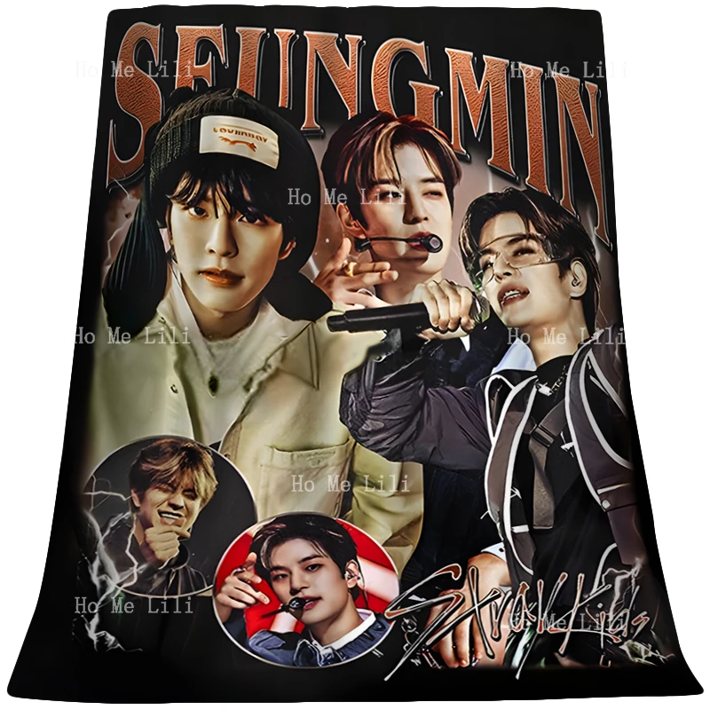 Limited Seungmin Kpop Vintage Tribute Aestheticpersonalized Gift Flannel Blanket All Season Use Cozy Plush Lightweight