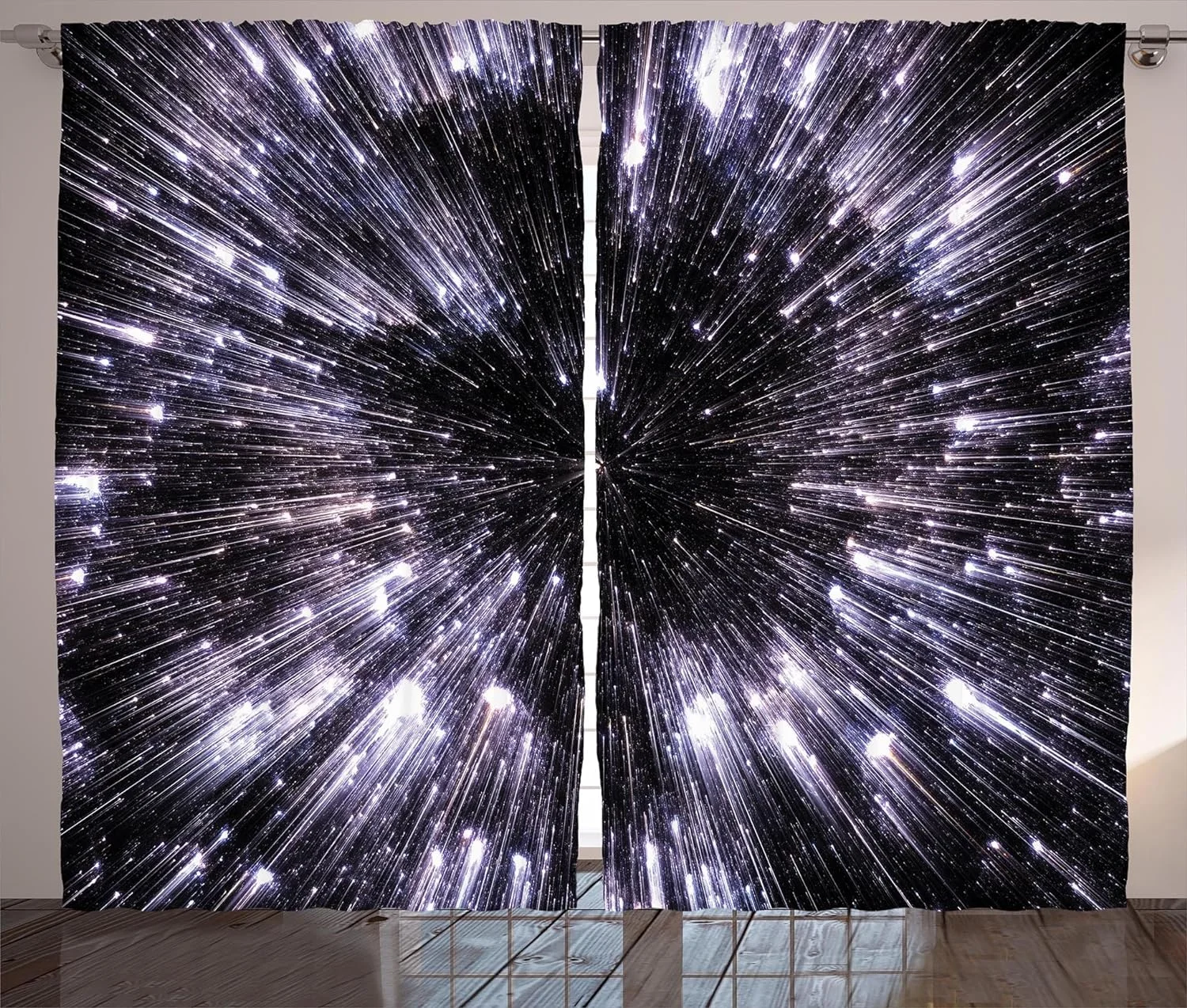 Nice Night Sky Moon star Thin 2 Pieces Thin Curtains for kids child girl men women Living Room Bedroom Window Drape Decor