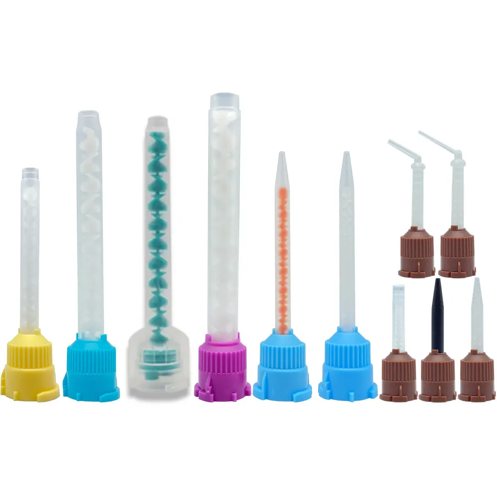 20 sztuk/partia Końcówki do mieszania materiałów dentystycznych, tubki do odcisków, laboratorium dentystyczne, tubki do barwienia protez, jednorazowe silikonowe gumowe głowice do mieszania, dla dentysty