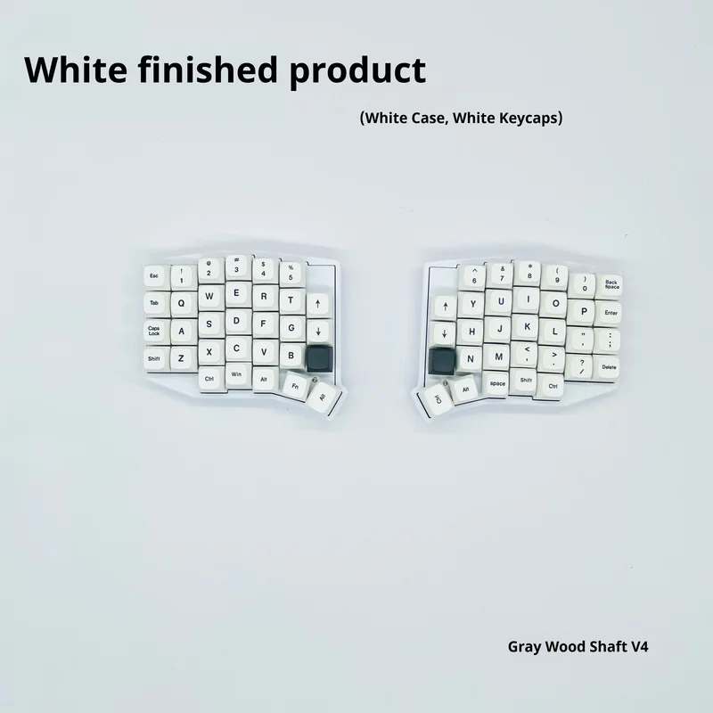 

WSOFLE Беспроводная разделенная механическая клавиатура 2,4G Соединение Эргономичный разделенный флакон с возможностью горячей замены Реконструкция 3D-печатный корпус