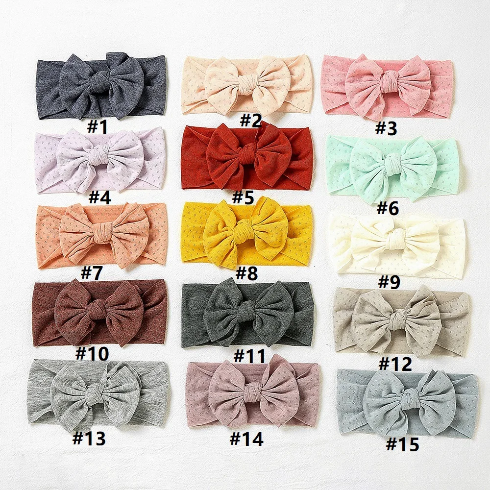 15 colori fiocco fascia per capelli Bowknot copricapo turbante per bambini fasce per capelli per bambini fascia elastica per capelli accessori per