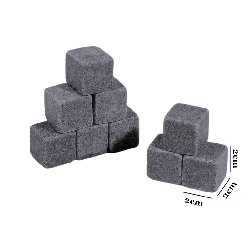 6pcs Whisky Stones Sipping Ice Cube Cooler riutilizzabile Whisky Ice Stone Whisky Natural Rocks Bar Wine Cooler Party regali di nozze