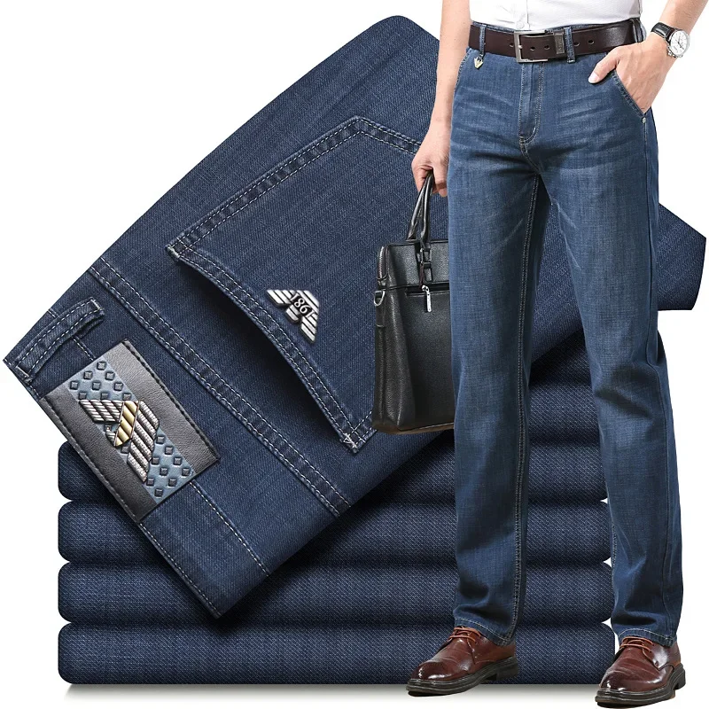 عارضة مستقيم الساق فضفاضة تناسب الجينز الرجال الصيف رقيقة السراويل نمط جديد عبر الحدود العلامة التجارية الكبيرة الذكور السراويل