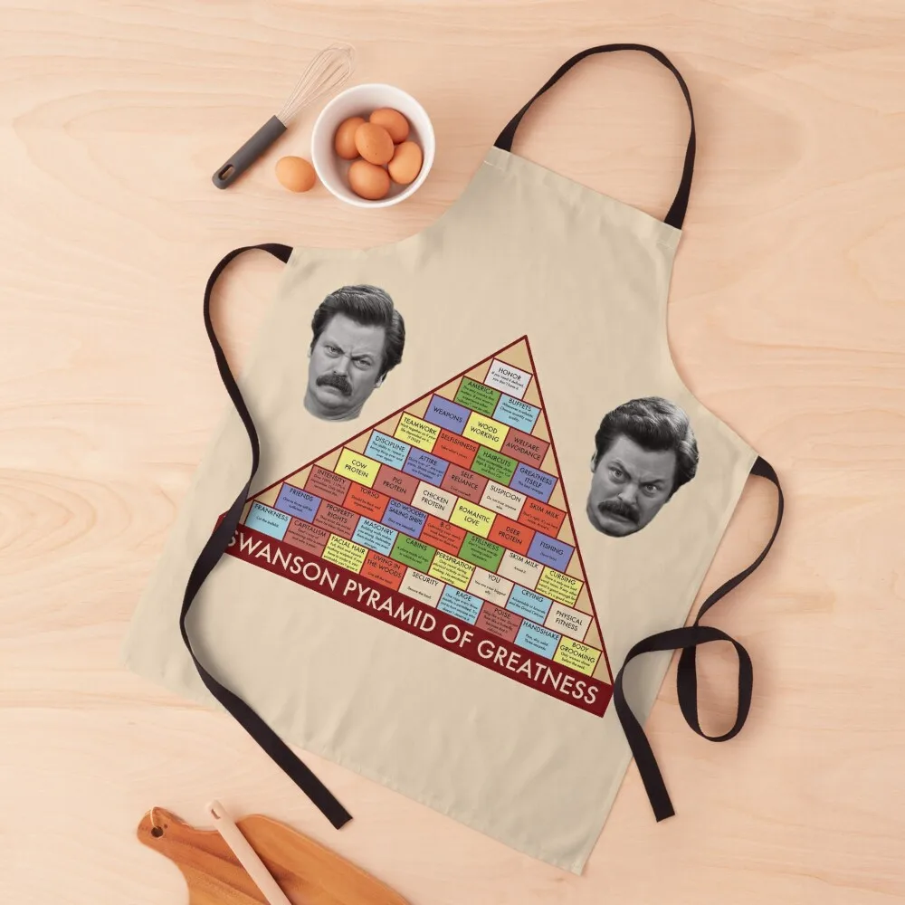 

Ron Swanson Pyramid of Greatness Parks and Recreation Apron kitchen woman Restaurant Kitchen Equipment Apron
