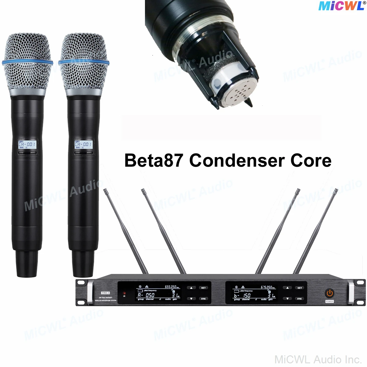 ULXD4D B87a Sure Axiet نظام ميكروفون لاسلكي رقمي Beta87a مكثف كبسولة ميكروفونو مرحلة محمولة مزدوجة