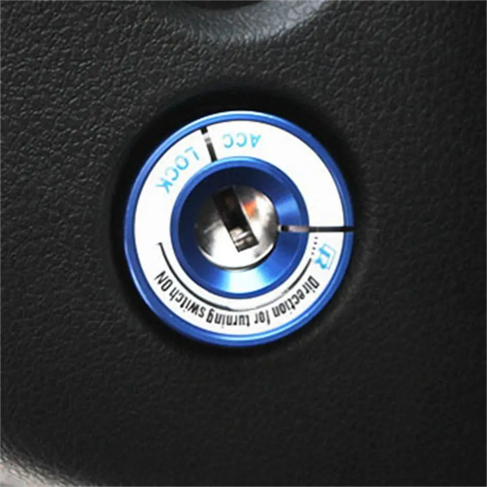 Luminous Aluminum Alloy Start Stop Button Car Switch Sticker Ignition Switch Cover Ignition Key Ring Cover Start Button Cover