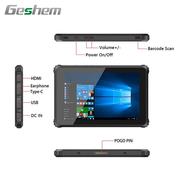 

Best Selling 10 Inch Rugged Win 10 Tablet Industrial with 4G RAM 64GB ROM 4G LTE IP67 Anti-dust Shockproof