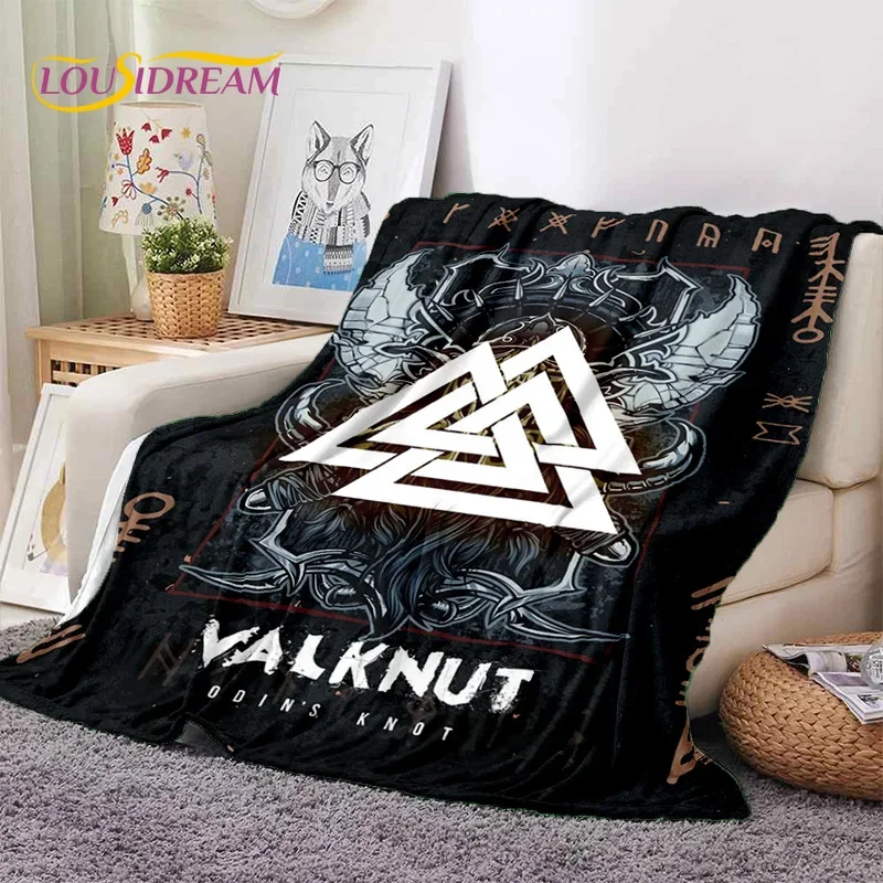 

Nordic Viking Odin Valhalla Valknut Soft Flannel Blanket for Beds Bedroom Sofa Picnic,Throw Blanket for Outdoor Leisure Nap Gift