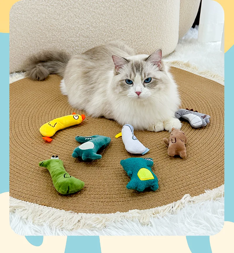 

New Teeth Grinding Catnip Toys Funny Interactive Plush Cat Toy Pet Kitten Chewing Vocal Toy Claws Thumb Bite Cat Mint for Cats