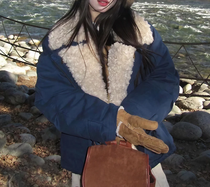 

Parkas Womens Y2K Winter Polyamide Downfilled Double-Layered Multi-Pockets Zip-Up Functional Techwear Insulated Hiking Camping