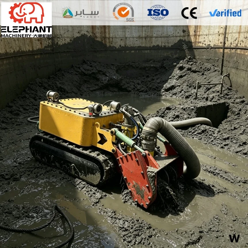 Explosion Proof Non Man Entry Heavy Duty Chemical Wastewater Industrial Sedimentation Sludge Cleaner Oil Tank Cleaning Robot