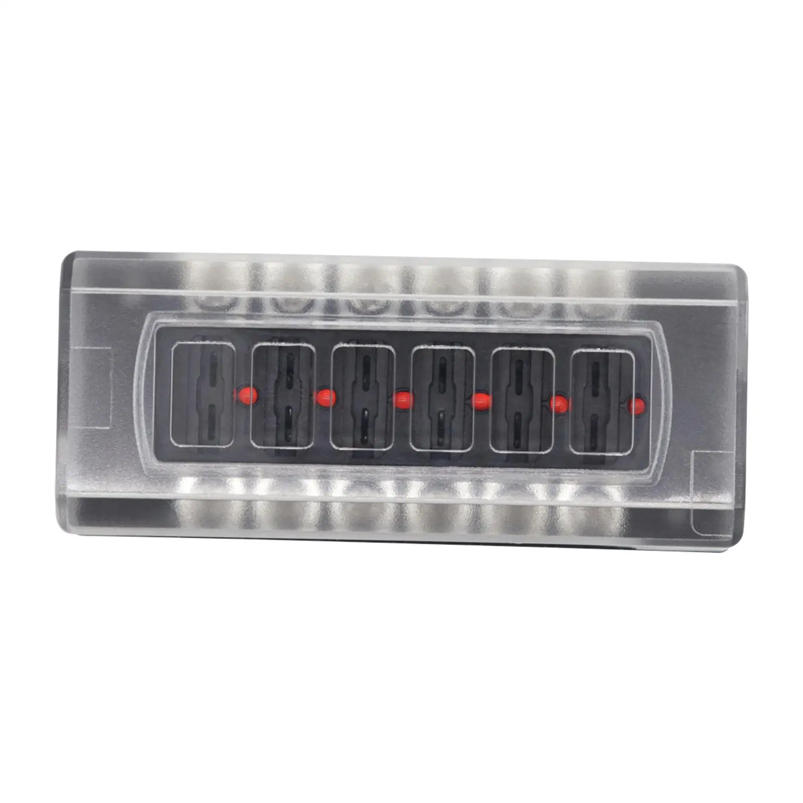 12 Way Fuse Box Holder with LED Indicator LED Warning Lights Dustproof with Protection Cover Fuse Block for Marine Van SUV
