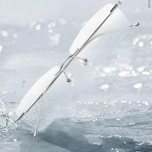 Imagen 2 del producto Nuevas monturas de titanio ultraligeras, gafas de lectura antiazules, gafas de miopía sin montura a la moda para hombres, gafas graduadas personalizadas