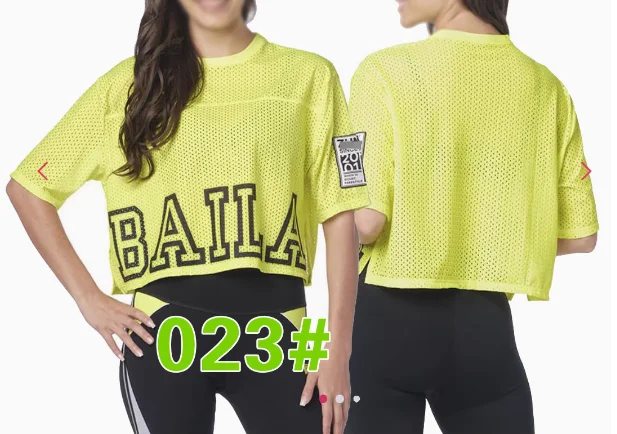 ZW Fitness Wear Sports Dancing cotton  short Sleeve T-Shirt Top  mesh tee  0023