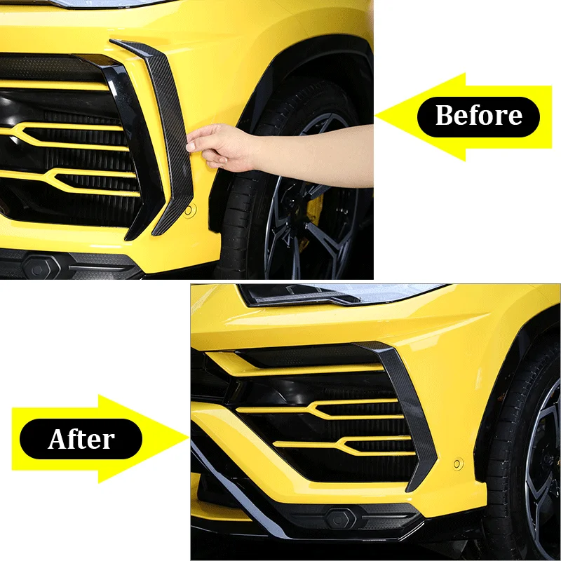 For 2018-2021 Lamborghini URUS real carbon fiber car styling Front Side bumper decorative frame cover sticker car exterior parts