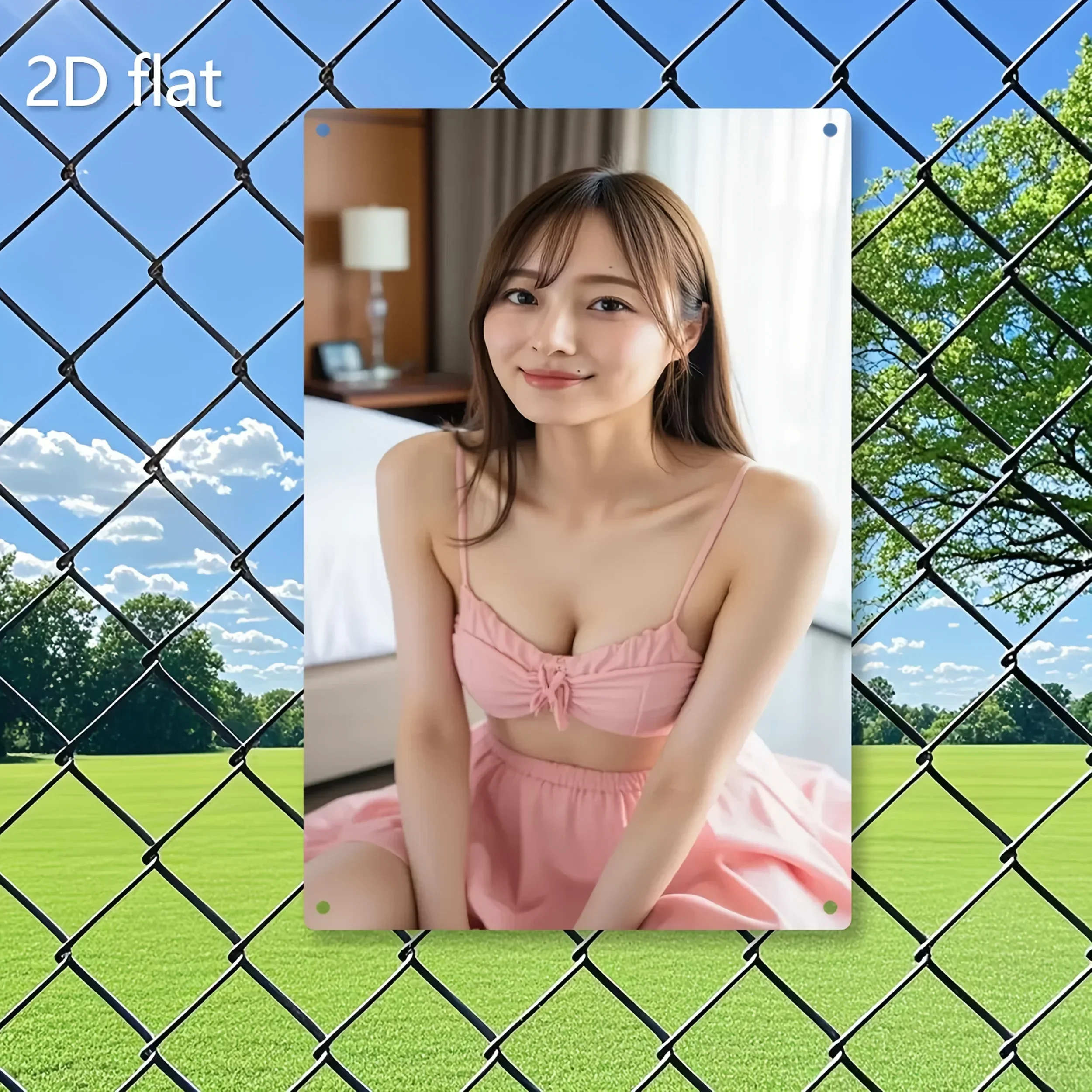 

Pink Floral Metal Wall Art Vintage Tin Sign Home Garden Decor