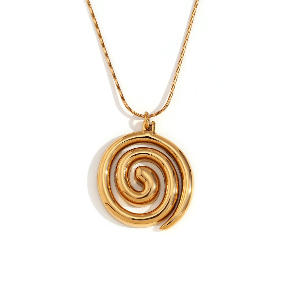Łańcuszek węża Vortex Spiralny naszyjnik Wodoodporna biżuteria pozłacana 18K bez zniekształceń Akcesoria ze stali nierdzewnej 316L — zdjęcie 2