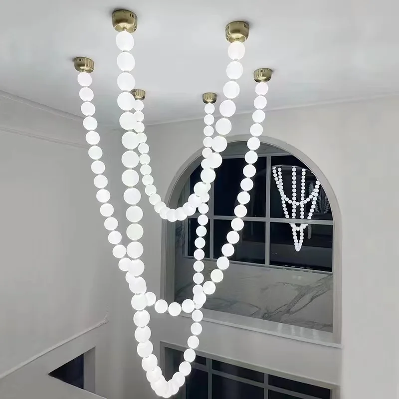 Modern Luxury Led Pendant Lights Home Decoration Stair Chandelier Living Room Bedroom Dining Room