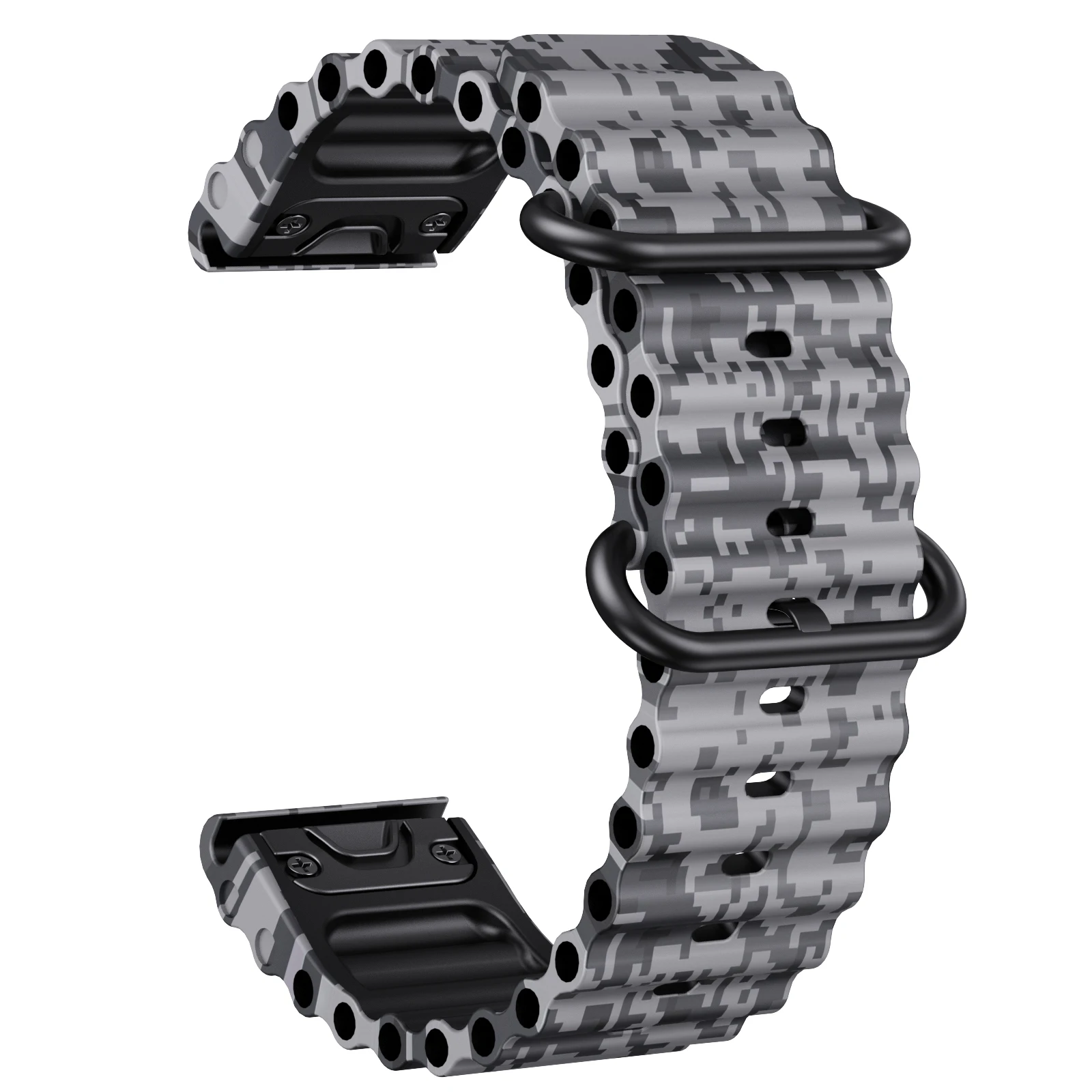 22/26mm for Garmin Fenix 6 Pro fenix5x 7plus silicone strap Forerunner 965, S62 Camo pattern strap