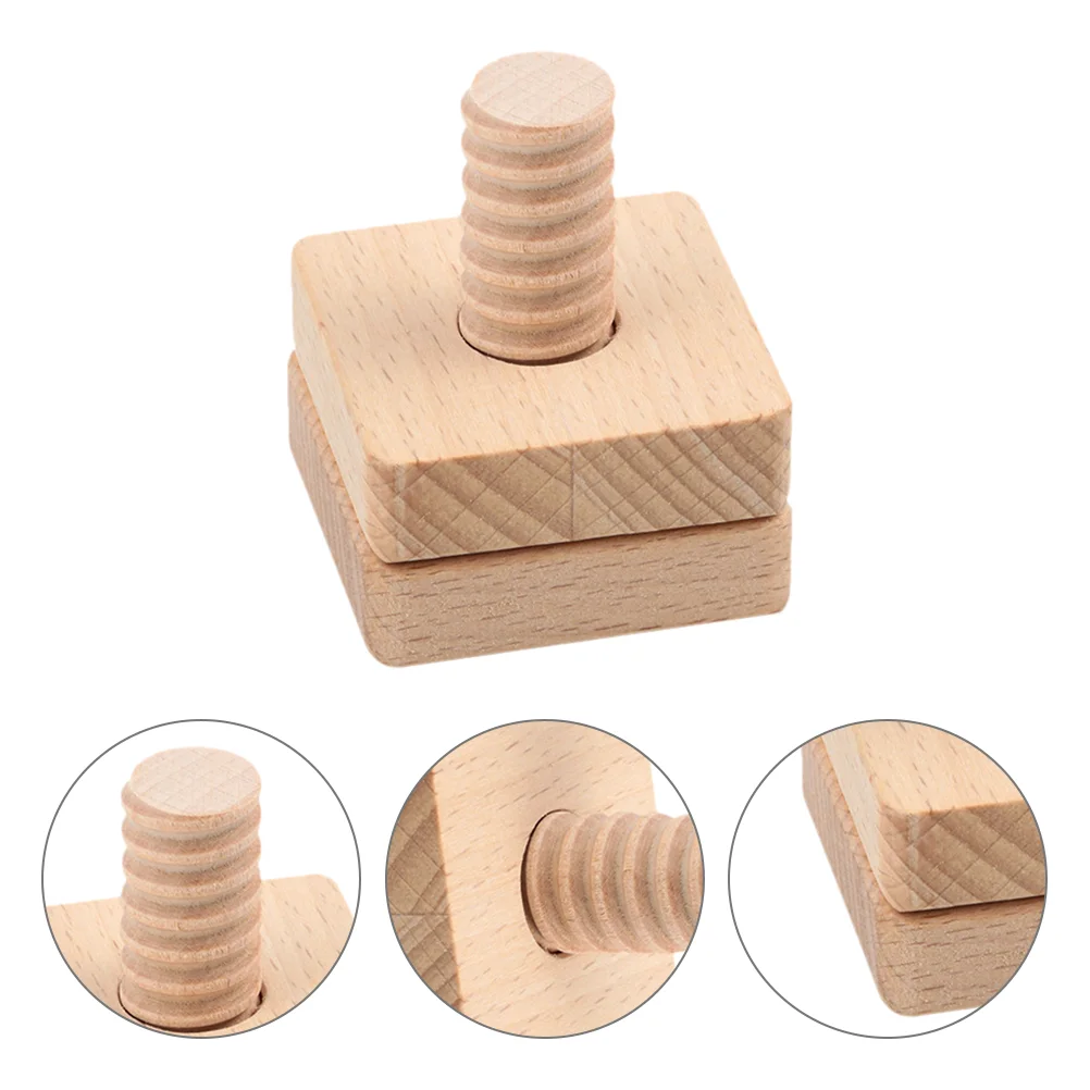 Stacking Toy Geometry Matching Blocks Wooden Screw Building Baby Toddler