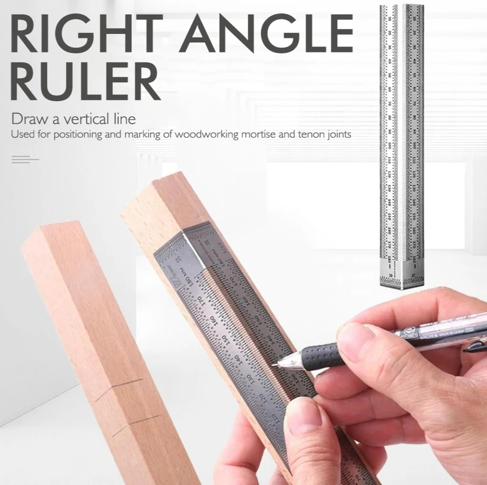 Steel Marking Gauge 180-400mm, T-Type Scribing Ruler for Woodworking & Tiling, Precision Line Drawing & Mortise Marking Tool